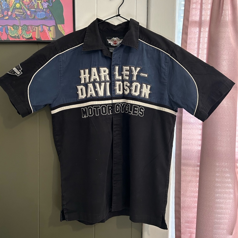 Embroidered Harley Davidson Button-Up <3